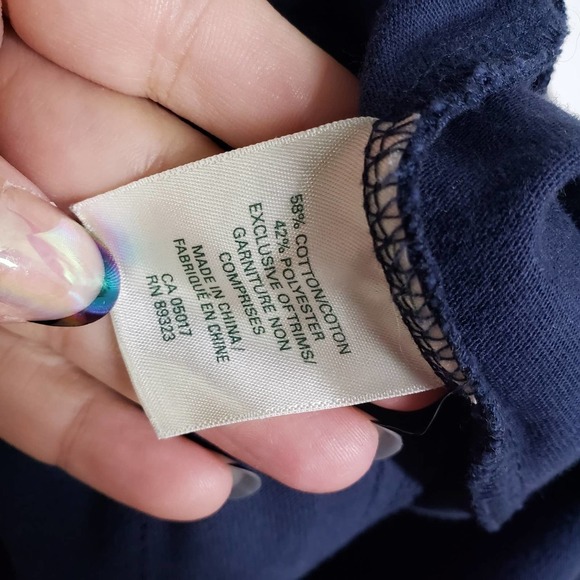 Roots Canada Full Zip Knit Sweatshirt Jacket Men's L Navy Blue Grey Embroidered - Picture 10 of 10